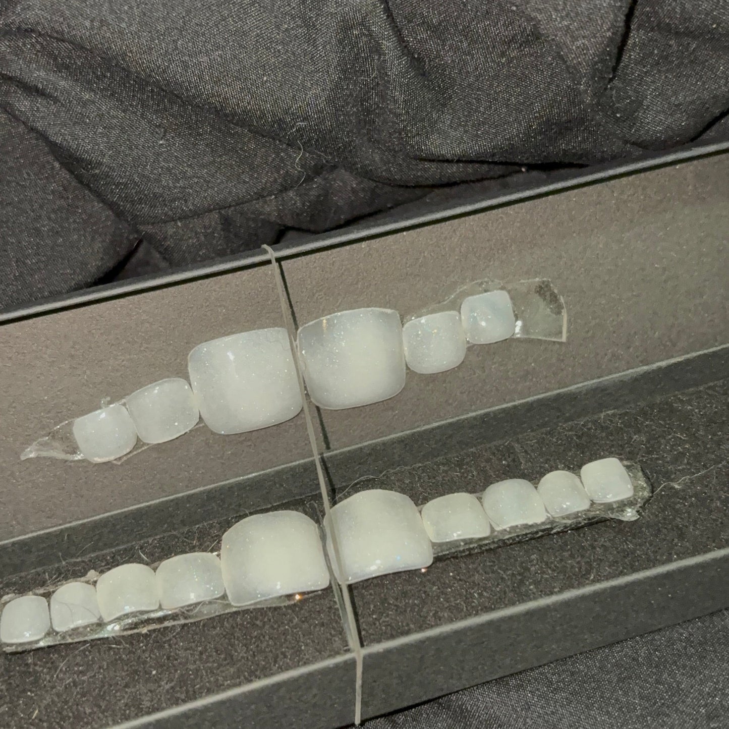 Soft White Square Acrylic Toenails