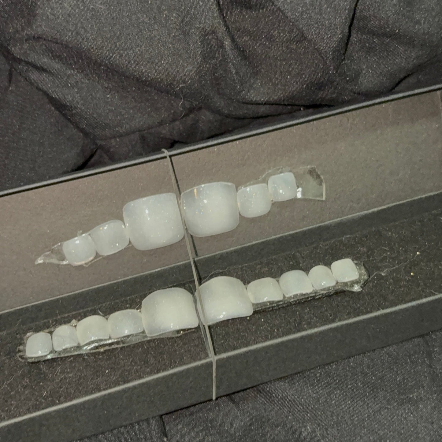 Soft White Square Acrylic Toenails