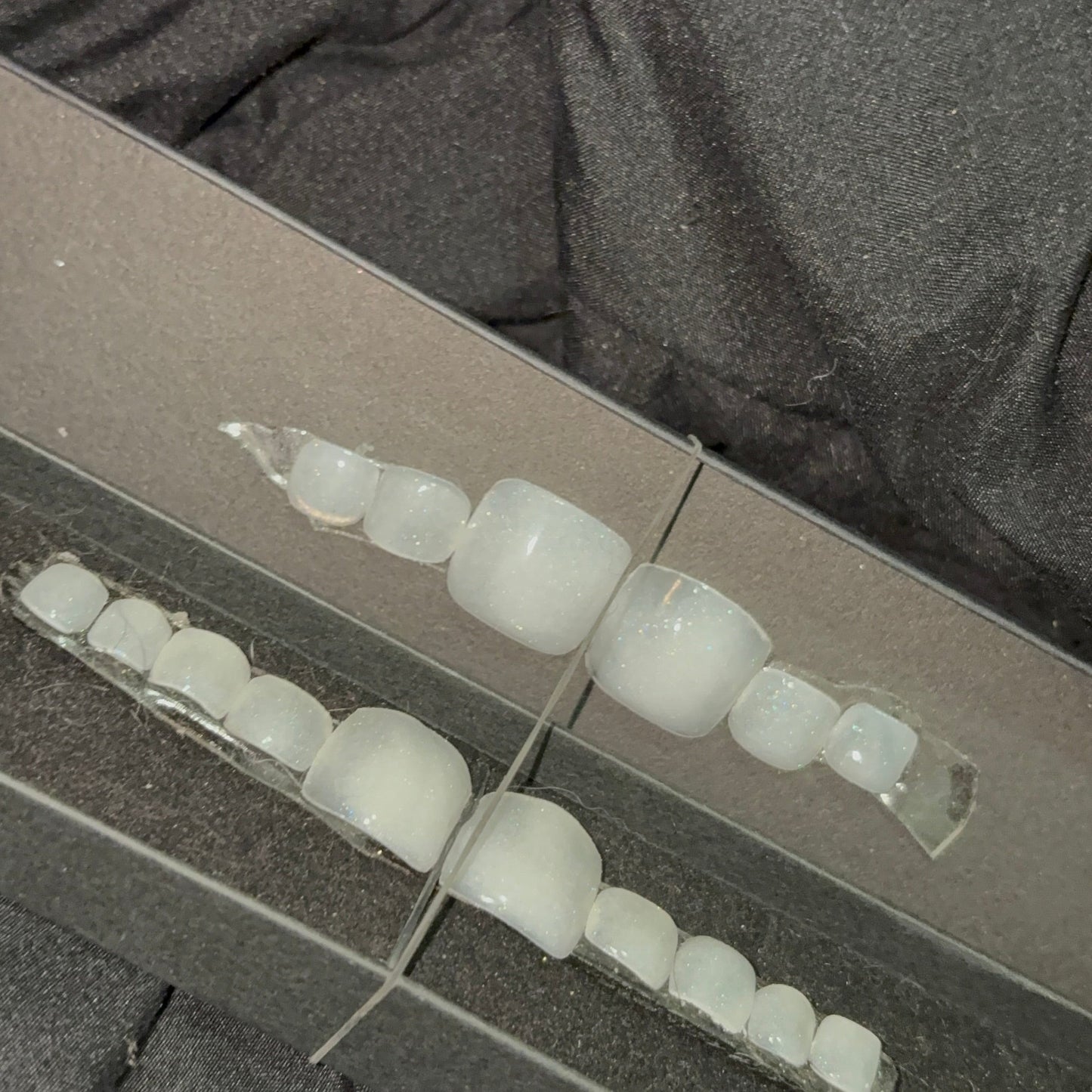 Soft White Square Acrylic Toenails