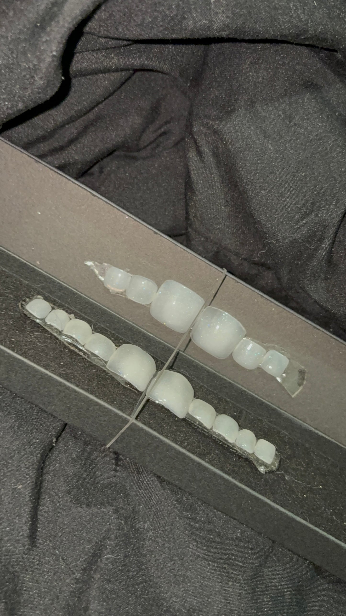 Soft White Square Acrylic Toenails
