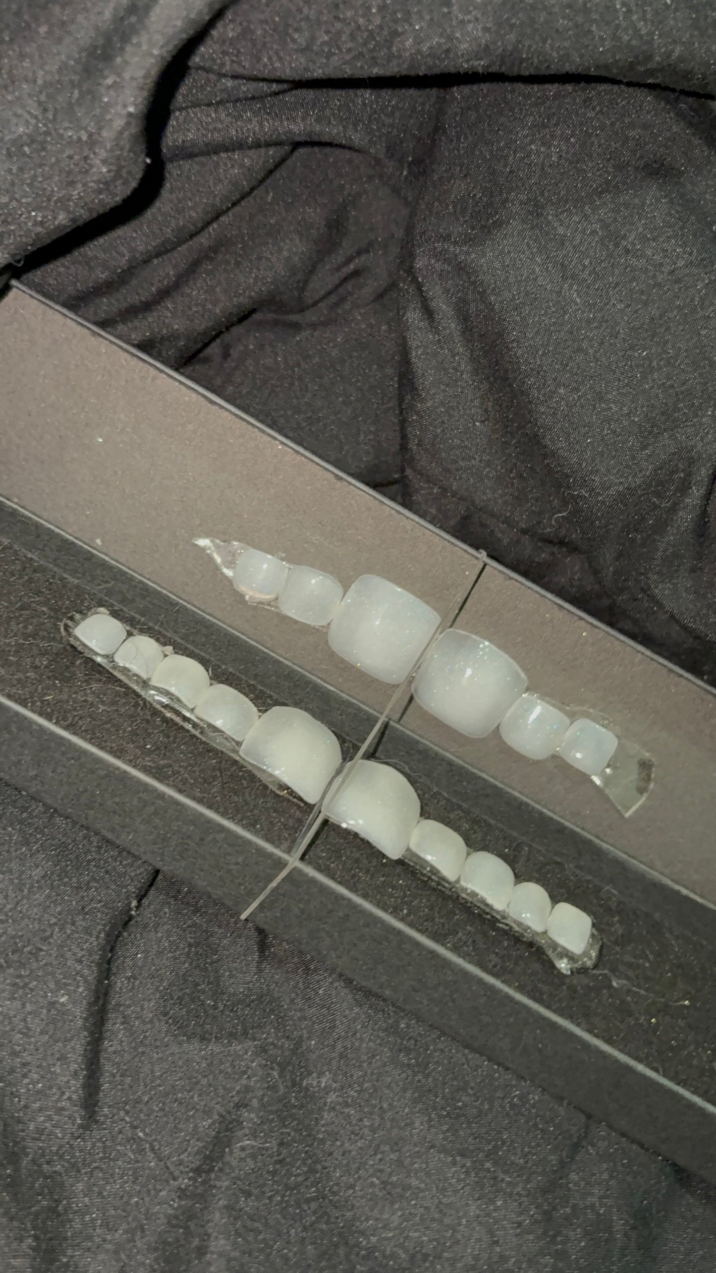 Soft White Square Acrylic Toenails