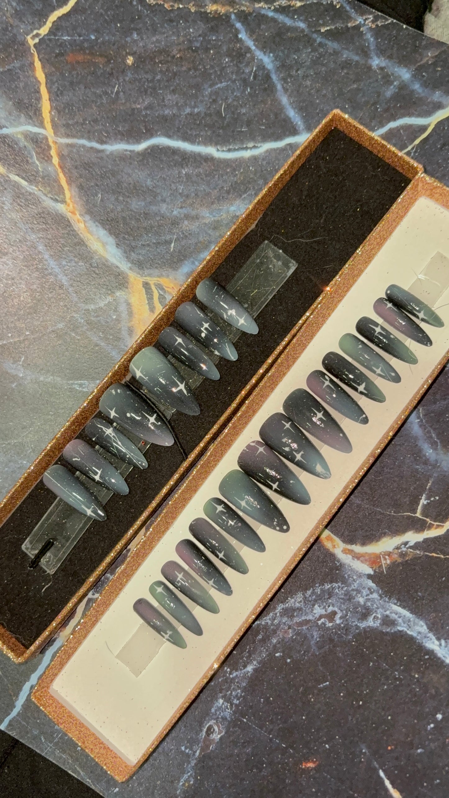 Long Stiletto Galaxy Press-On Nails