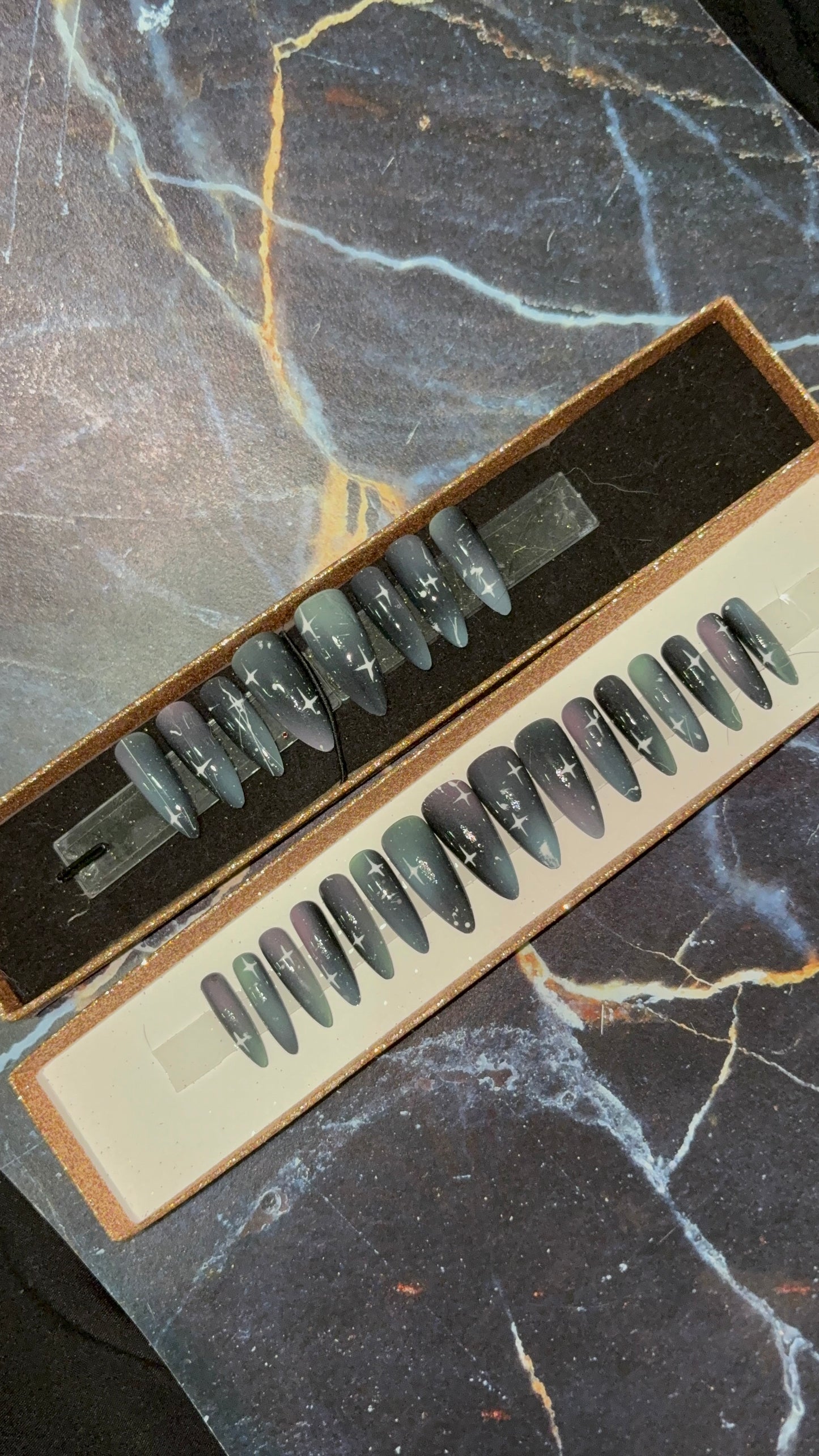 Long Stiletto Galaxy Press-On Nails