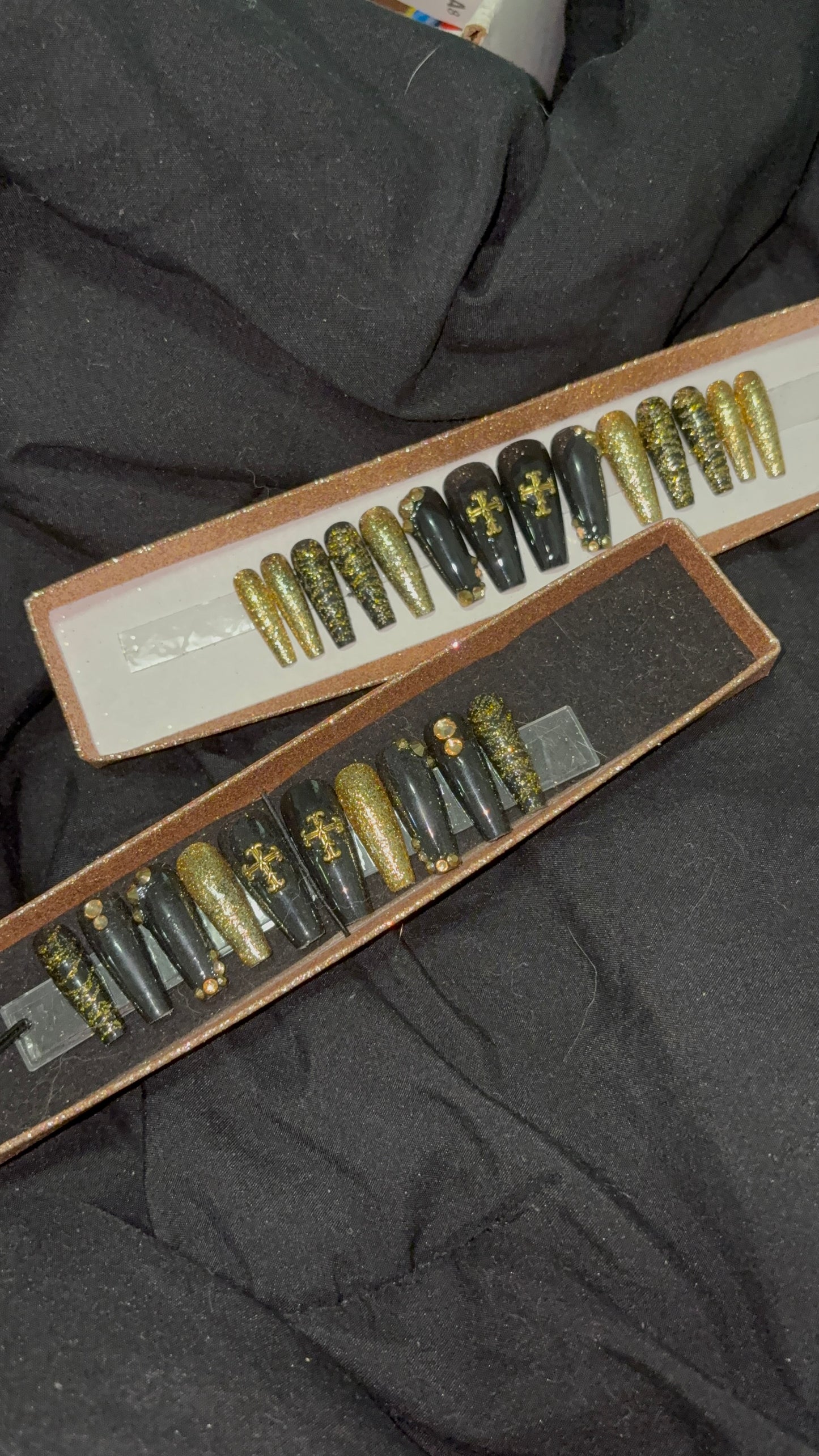 Black and Gold Glam Press On Nails