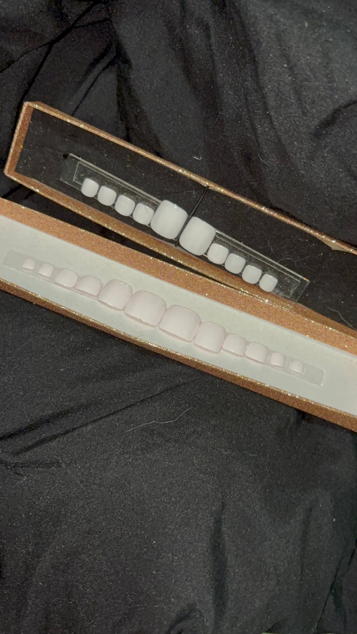 White Square Toenails