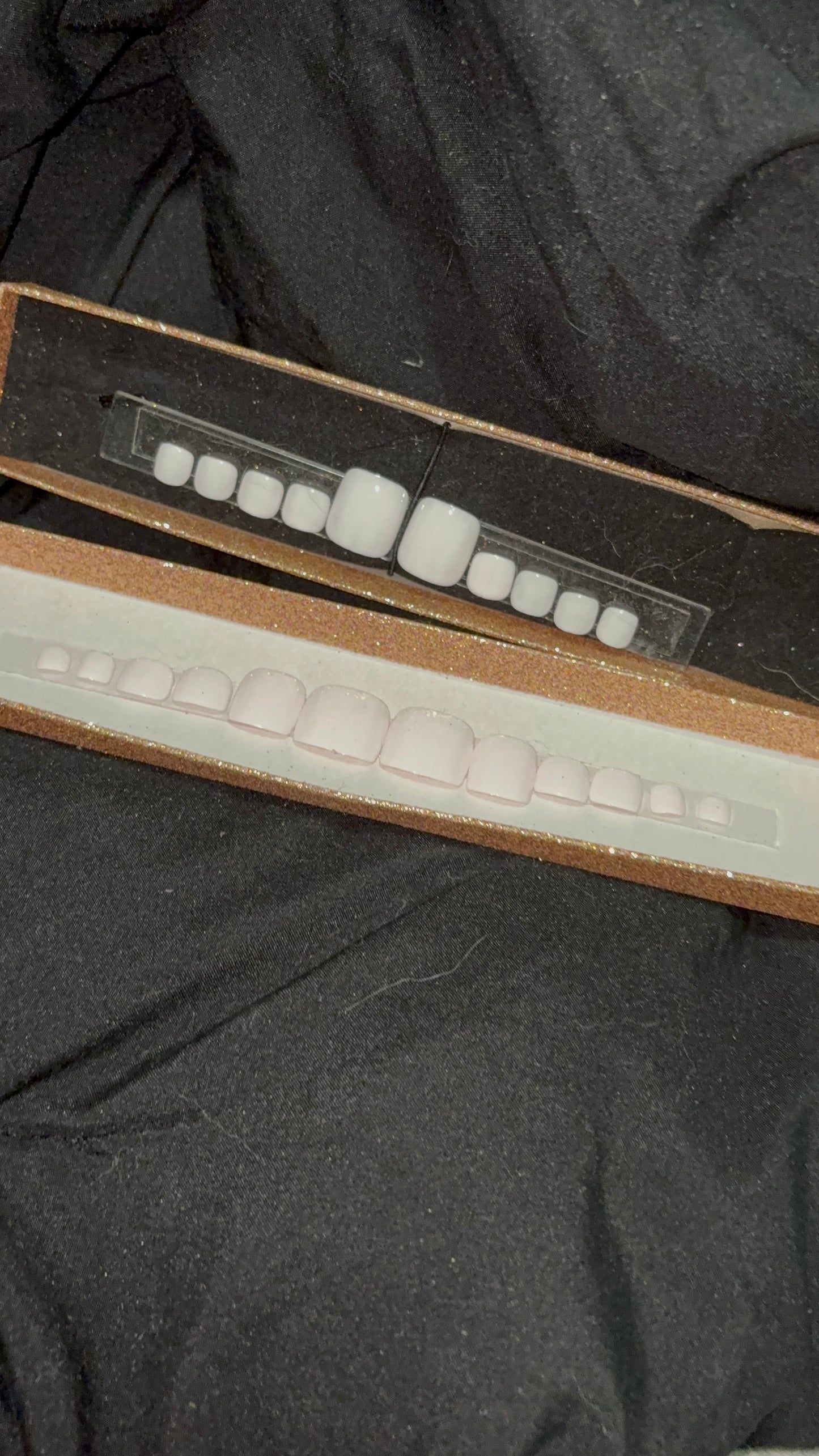 White Square Toenails