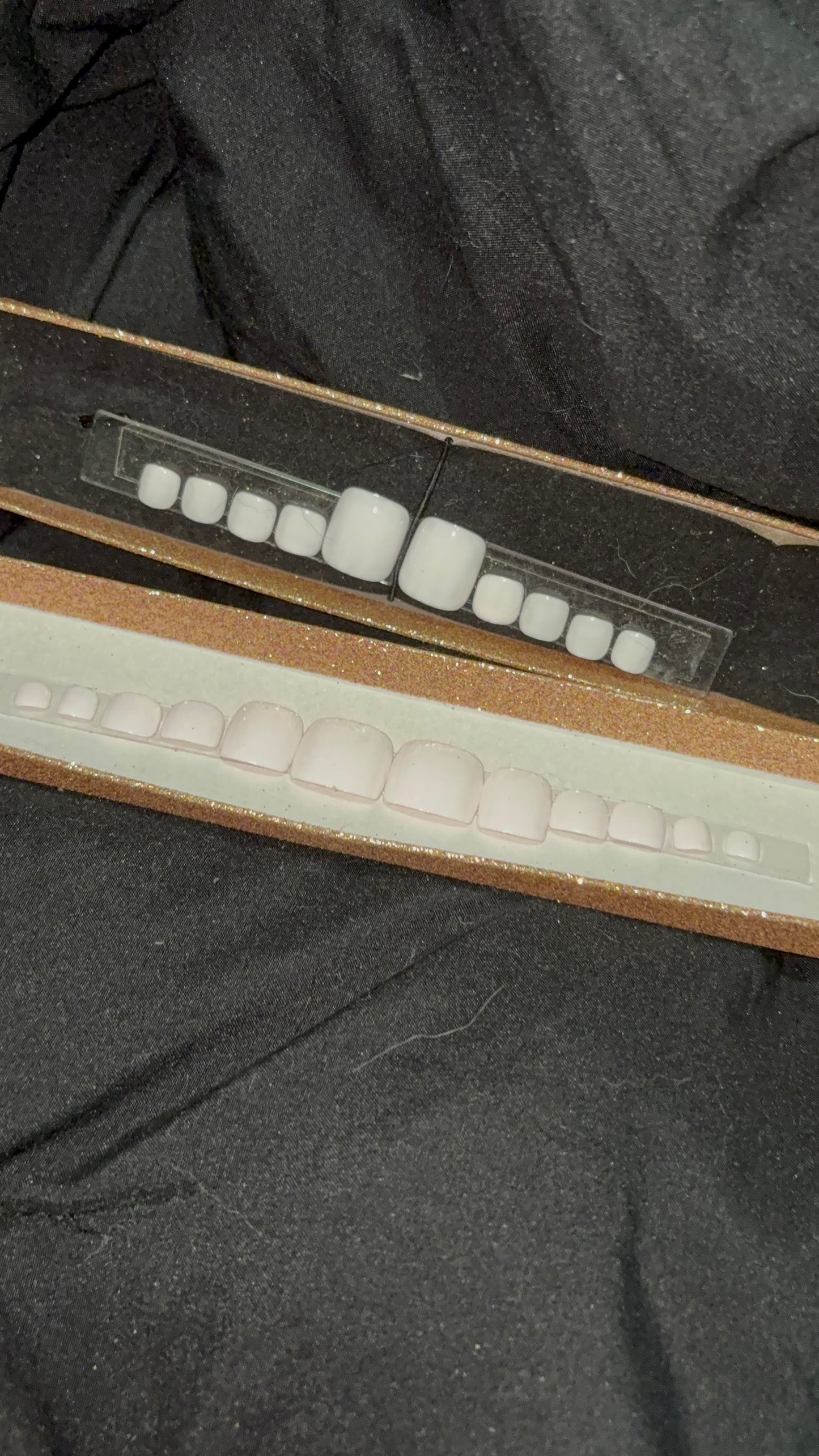 White Square Toenails