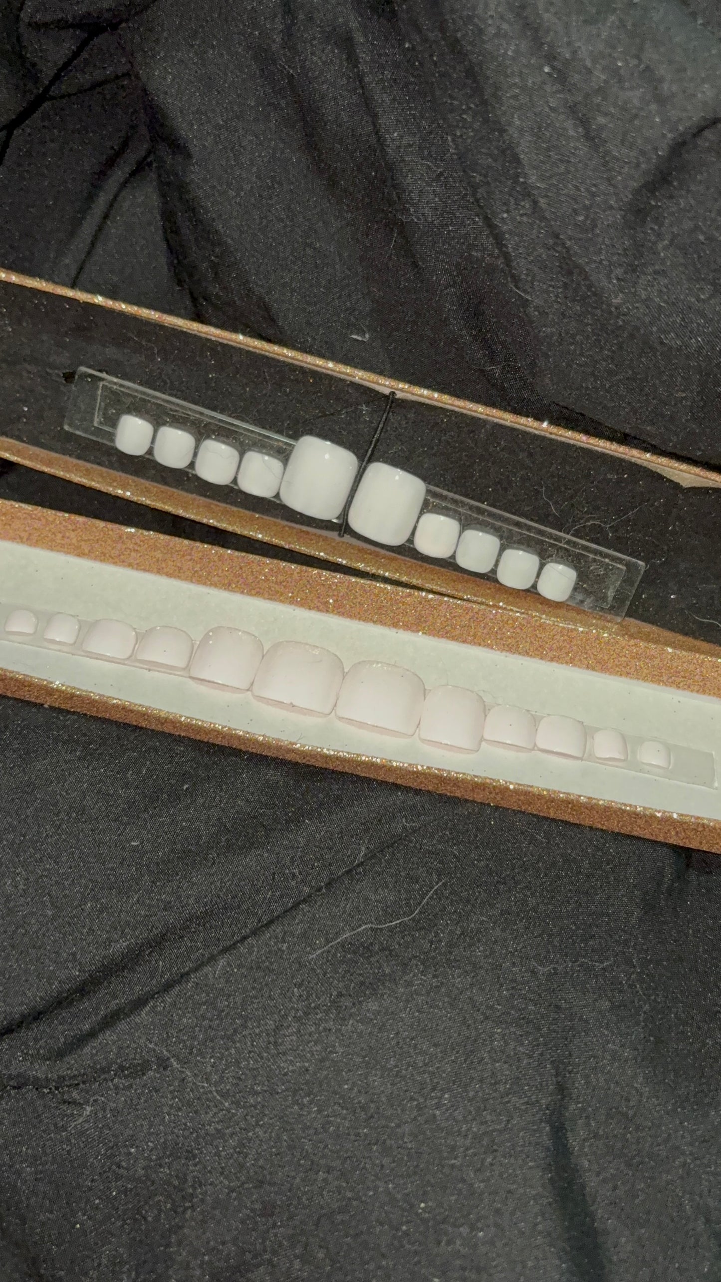 White Square Toenails