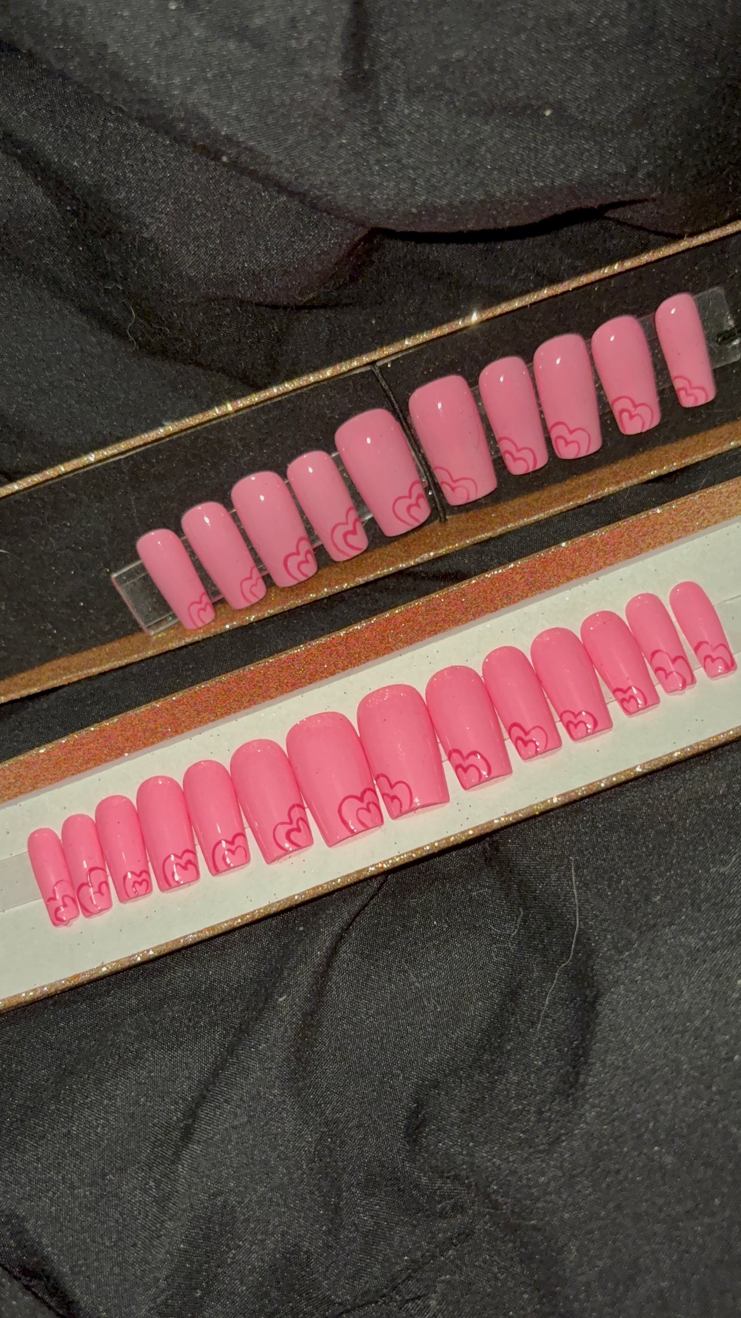 Pink Medium Square Valentine’s Press-On Nails 💕✨